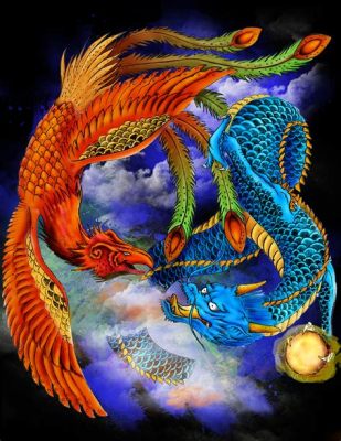  The Dragon and the Phoenix - Mystical Interplay of Gold and Jade